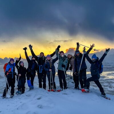 Northern lights with snowshoe 1